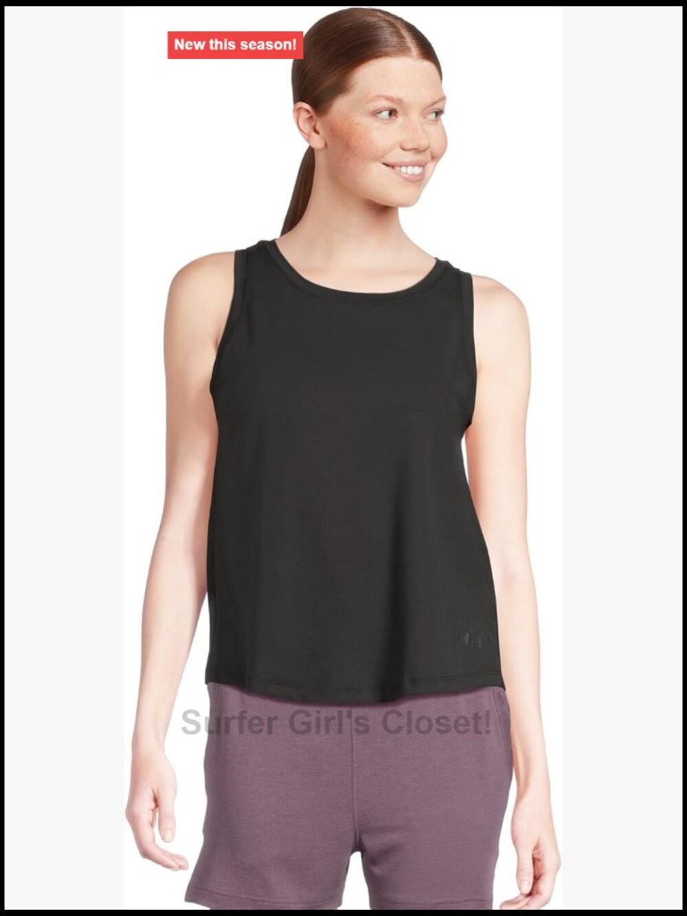 Women's Performance Tank Top with Split Back UPF 50 Scoop Neck